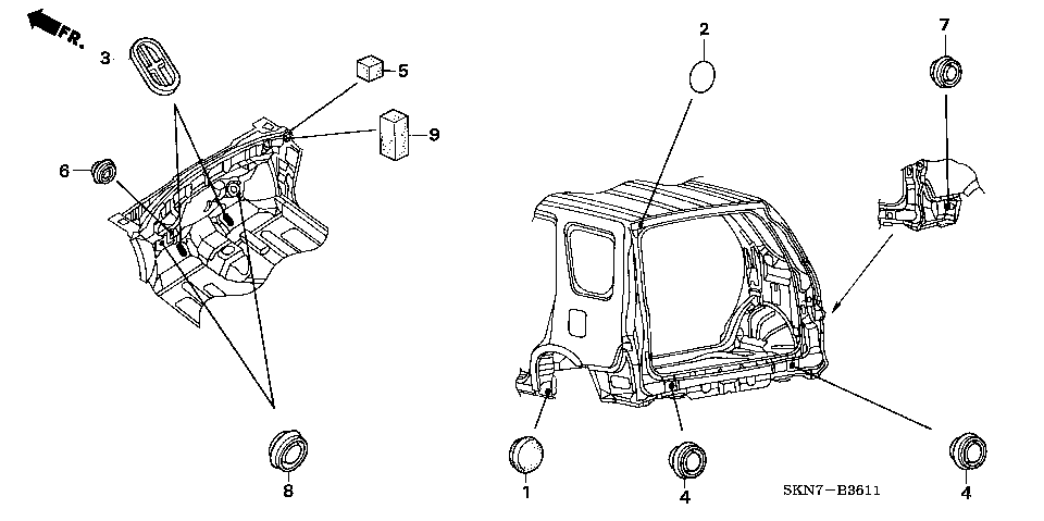 B-36-11 GROMMET (REAR)