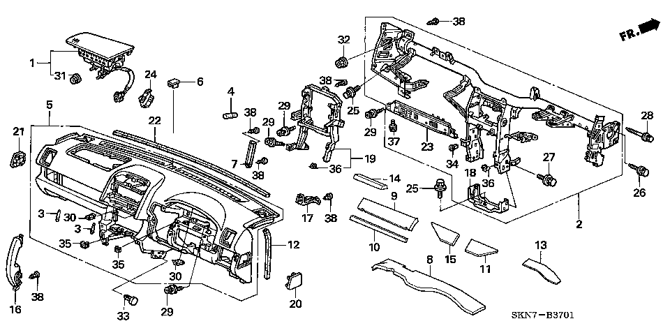 B-37-1 INSTRUMENT PANEL(RH)