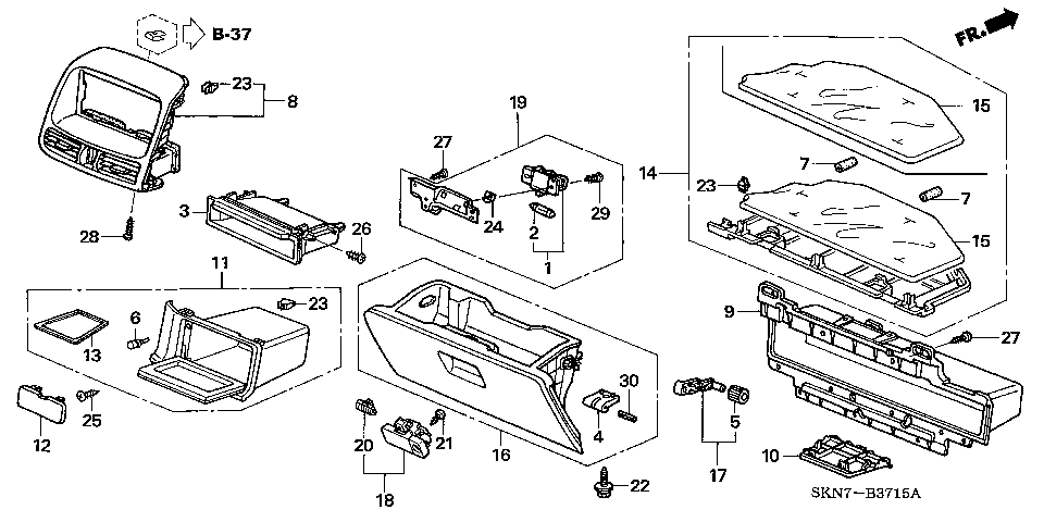 B-37-15 INSTRUMENT PANEL GARNISH (LH)(PASSENGER SIDE)