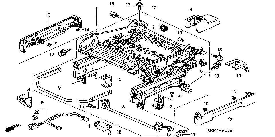 B-40-10 FRONT SEAT COMPONENTS (LH)(DRIVER SIDE)