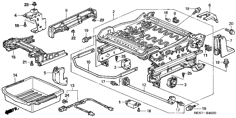 B-40-20 FRONT SEAT COMPONENTS (LH)(PASSENGER SIDE)