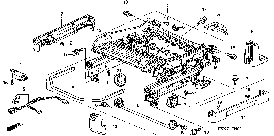B-40-21 FRONT SEAT COMPONENTS (RH)(DRIVER SIDE)