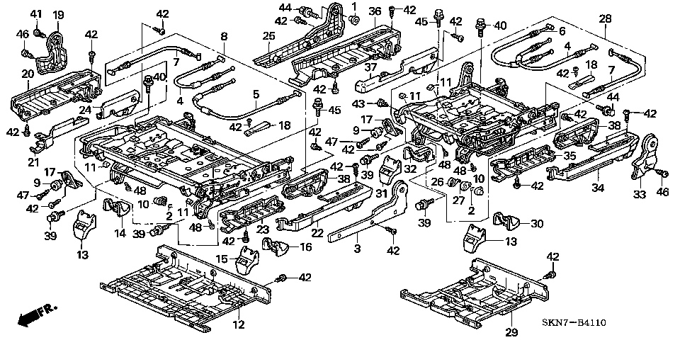 B-41-10 REAR SEAT COMPONENTS