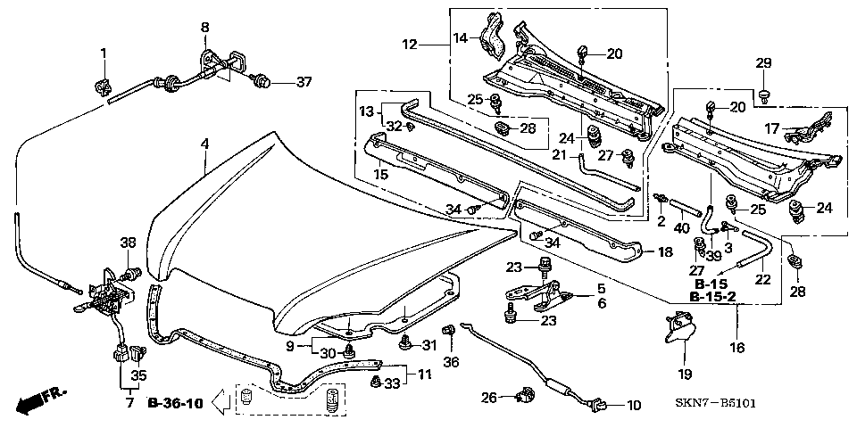 B-51-1 ENGINE HOOD (RH)