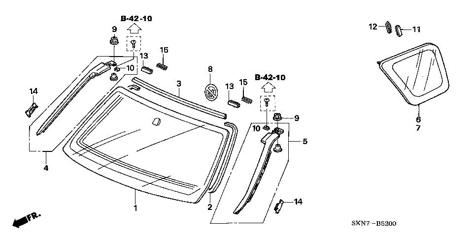 B-52 FRONT WINDSHIELD/ QUARTER GLASS