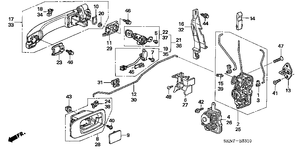 B-53-10 FRONT DOOR LOCKS/ OUTER HANDLE(LH)