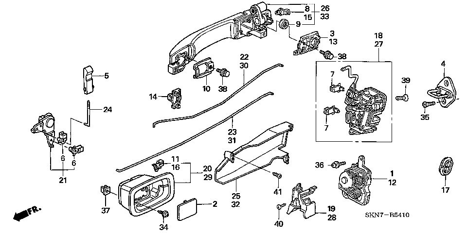 B-54-10 REAR DOOR LOCKS/ OUTER HANDLE(LH)