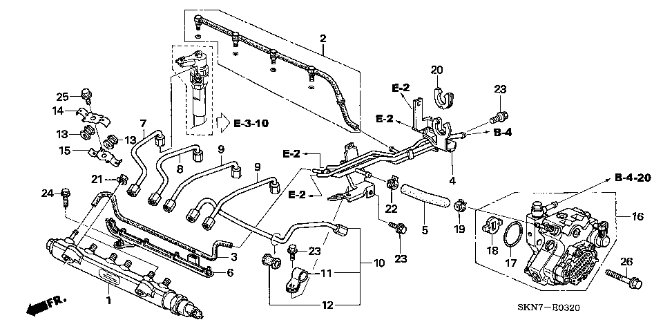 E-3-20 FUEL RAIL/ HIGH PRESSURE PUMP