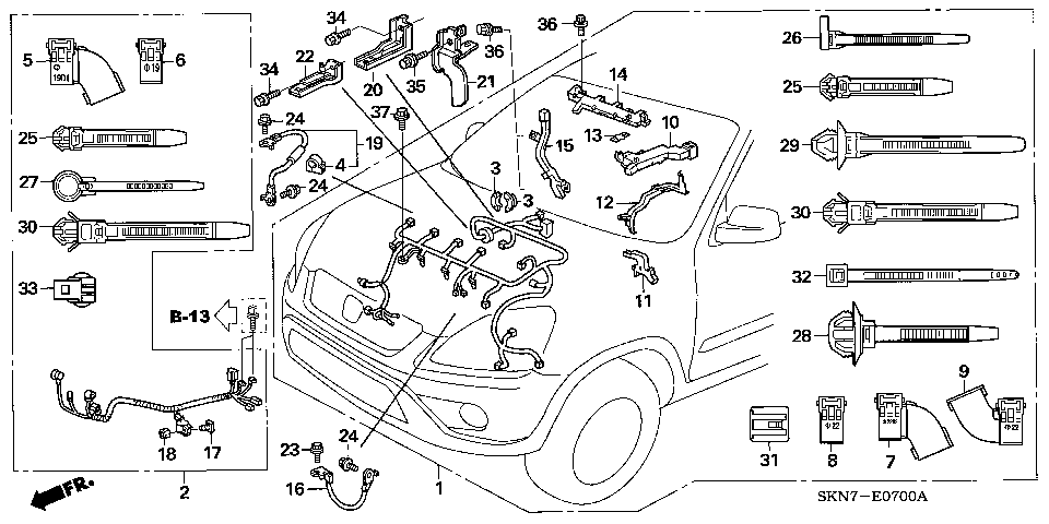 E-7 ENGINE WIRE HARNESS (LH)
