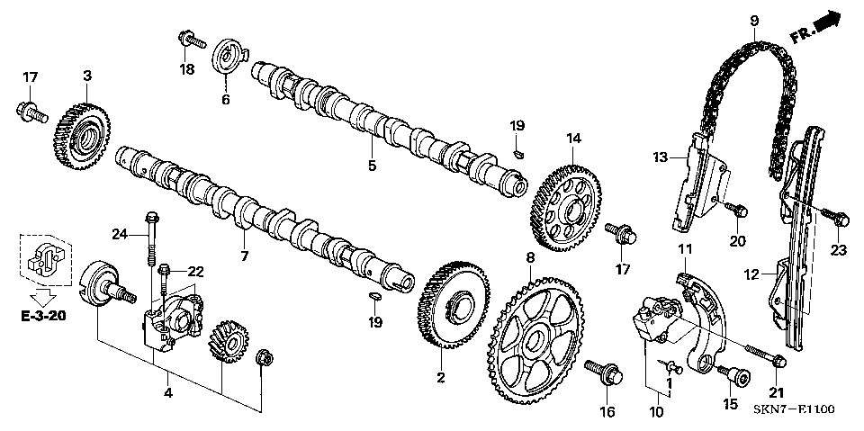 E-11 CAMSHAFT/CAM CHAIN