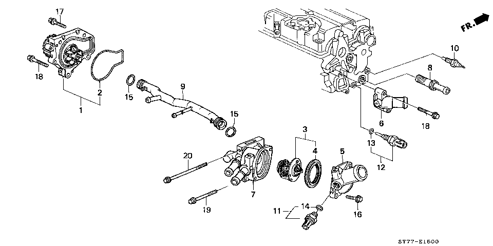 E-15 WATER PUMP/SENSOR