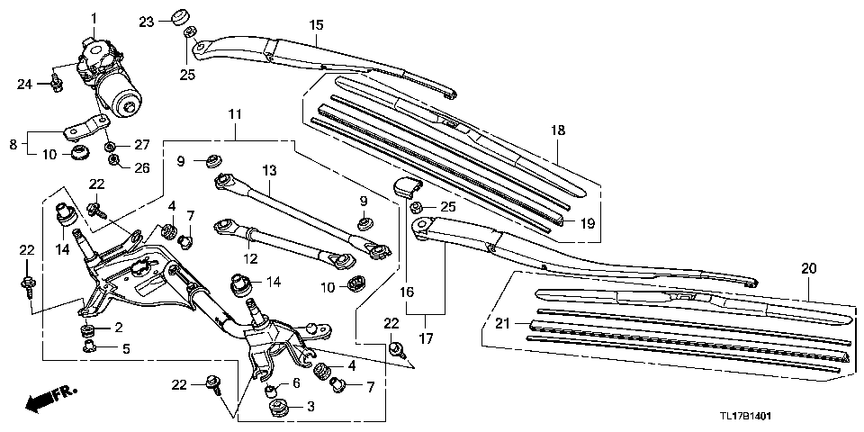 B-14-1 FRONT WINDSHIELD WIPER (RH)