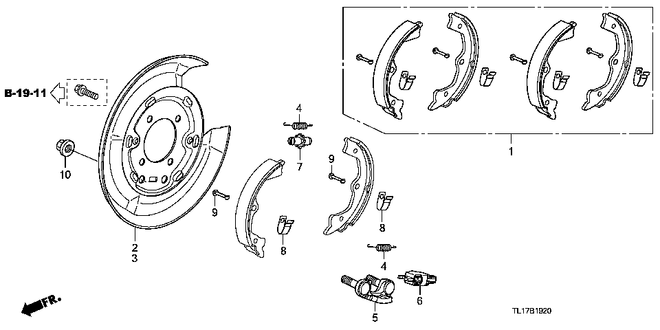 B-19-20 PARKING BRAKE SHOE