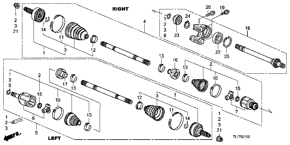 B-21-2 FRONT DRIVESHAFT/HALF SHA FT (DIESEL)