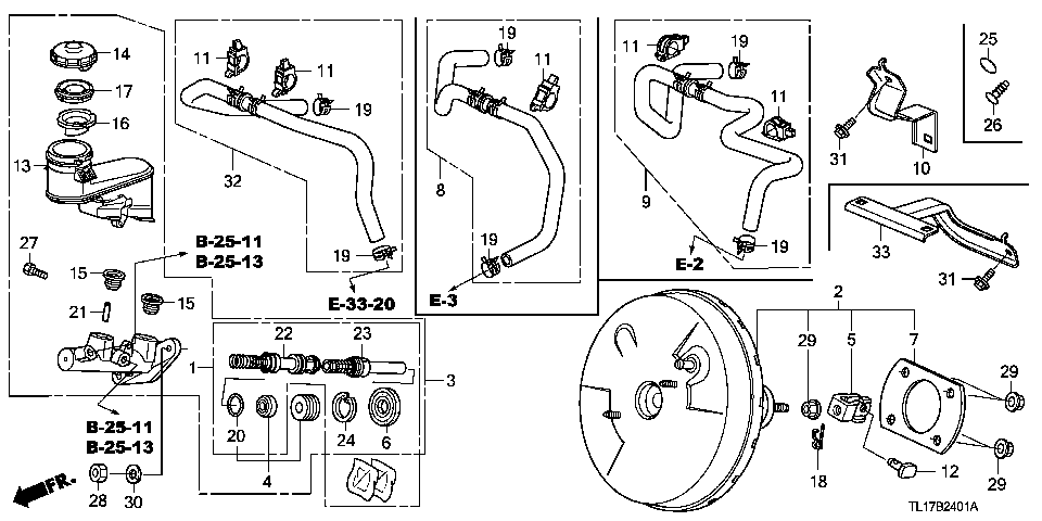 B-24-1 BRAKE MASTER CYLINDER/ MASTER POWER (RH)