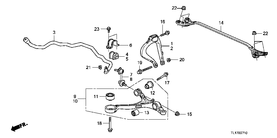 B-27-10 FRONT STABILIZER/ FRONT LOWER ARM