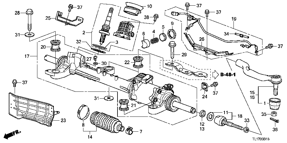 B-33-13 P.S. GEAR BOX (EPS) (DIESEL) (RH)