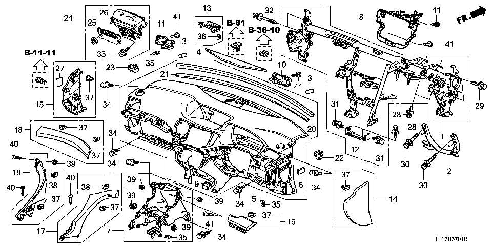 B-37-1 INSTRUMENT PANEL (RH)