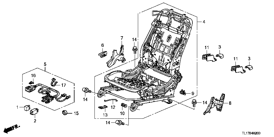 B-40-20 FRONT SEAT COMPONENTS (R.)(MANUAL SEAT)