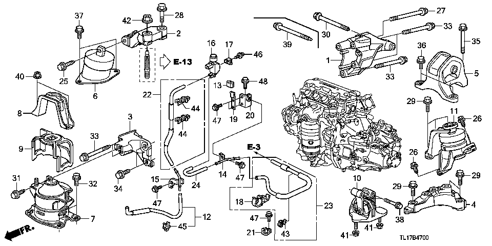 B-47 ENGINE MOUNTS (2.0L) (MT)