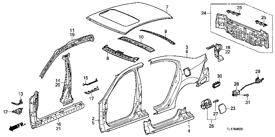 B-49-20 OUTER PANELS/REAR PANEL