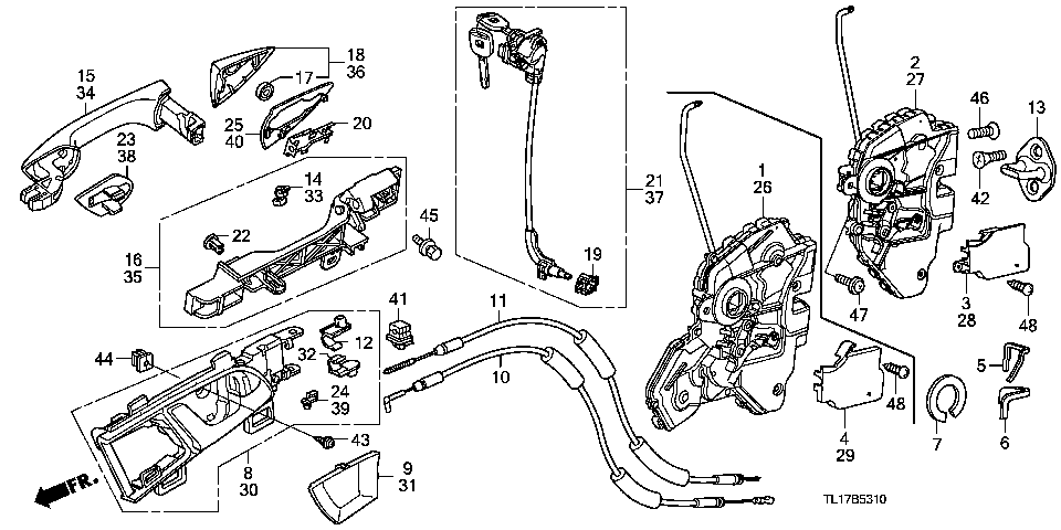 B-53-10 FRONT DOOR LOCKS/ OUTER HANDLE