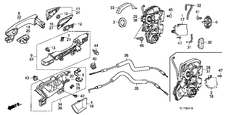 B-54-10 REAR DOOR LOCKS/ OUTER HANDLE