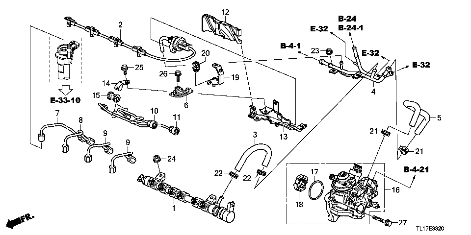 E-33-20 FUEL RAIL/HIGH PRESSURE P UMP (DIESEL)