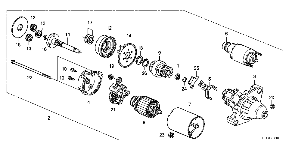 E-37-10 STARTER MOTOR (DENSO) (DIESEL) (MT)