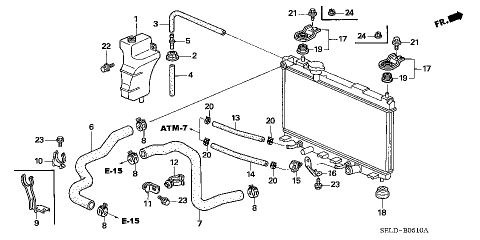B-5-10 RADIATOR HOSE/ RESERVE TANK