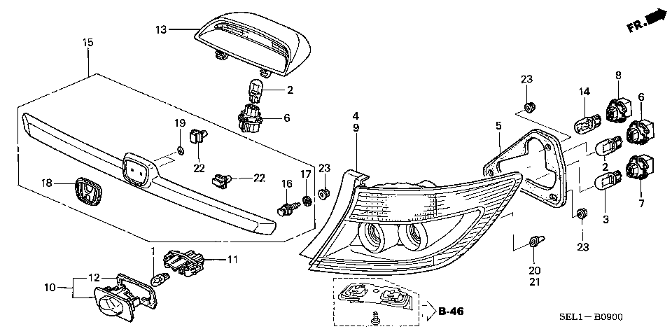 B-9 TAILLIGHT/LICENSE LIGHT (-'05)
