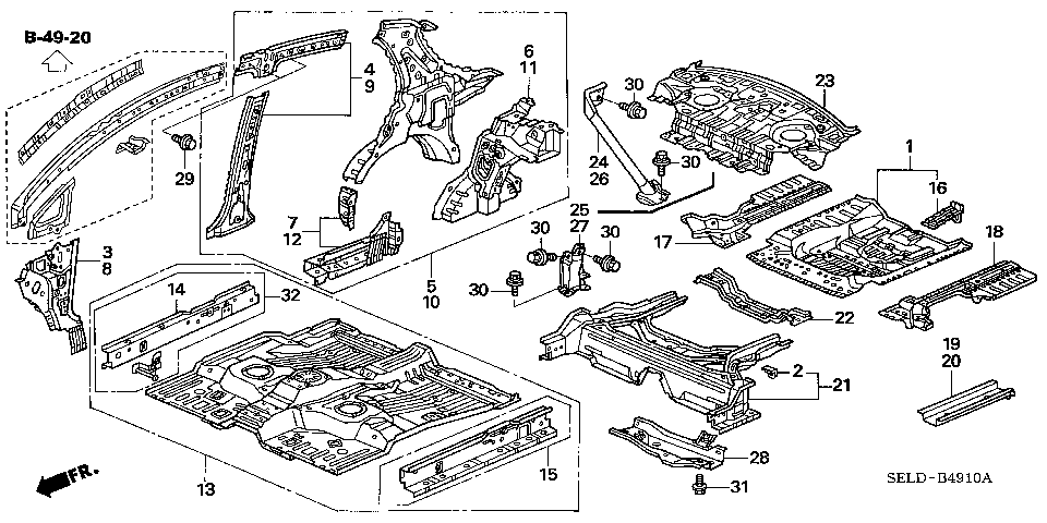 B-49-10 FLOOR/INNER PANELS