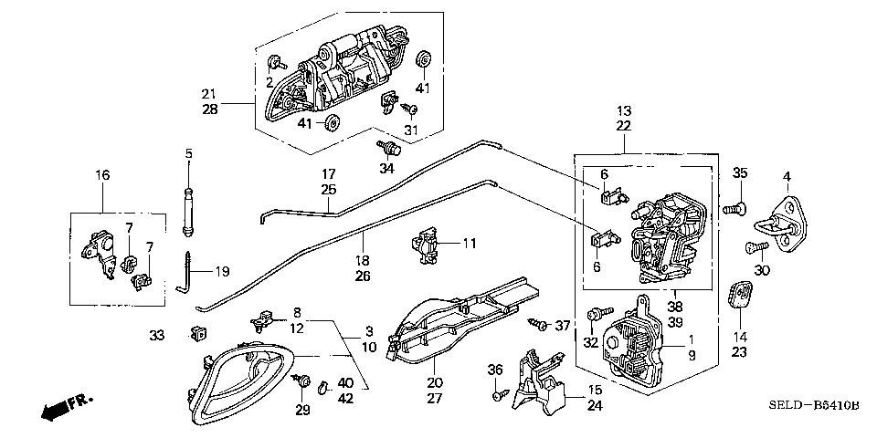 B-54-10 REAR DOOR LOCK/OUTER HAND LE