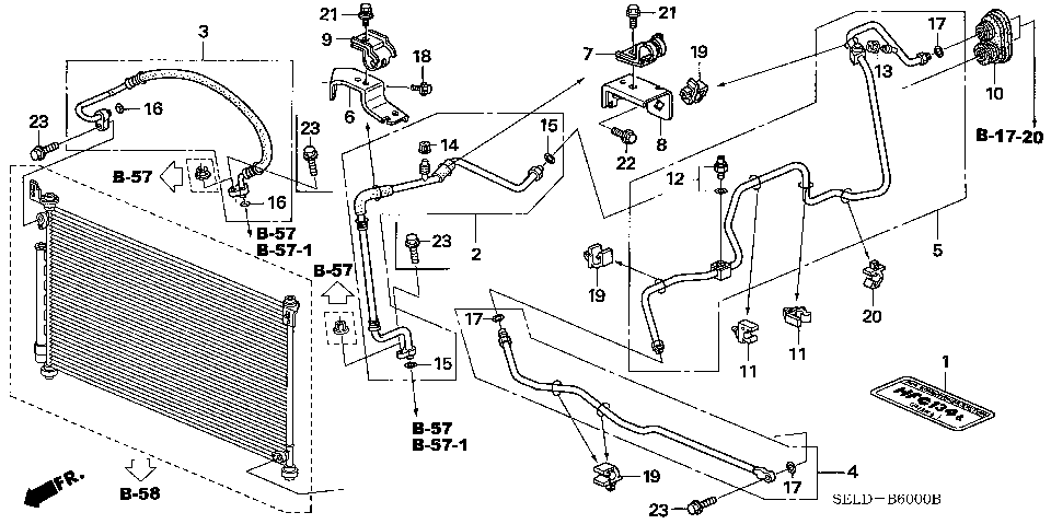 B-60 AIR CONDITIONER (HOSES/PIPES) (LH)
