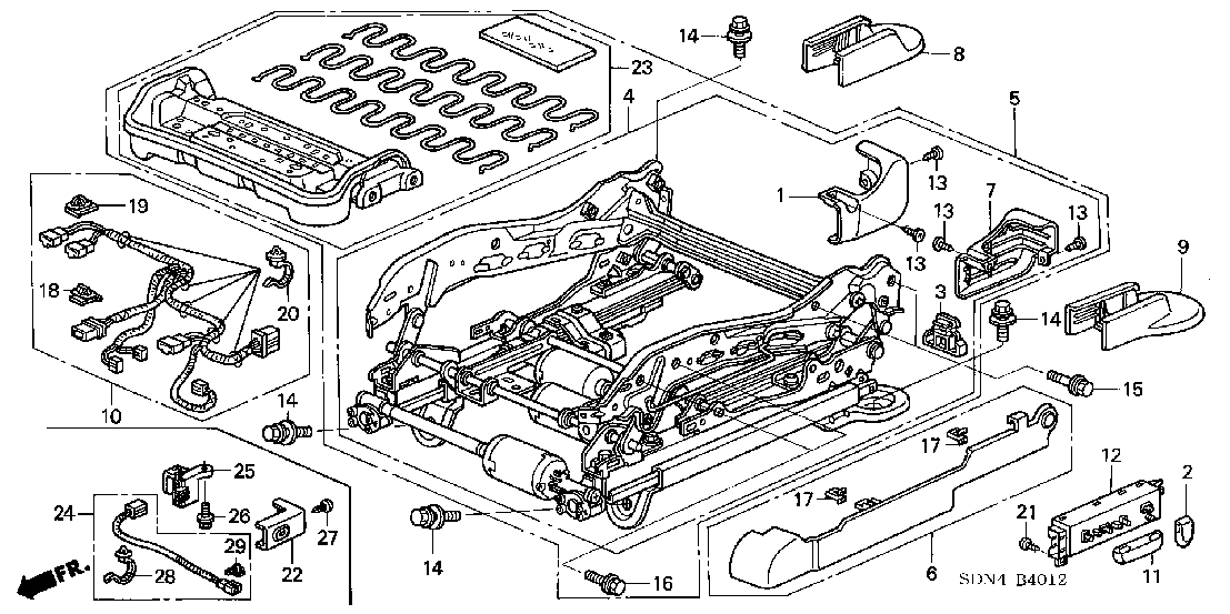 B  4012 FRONT SEAT COMPONENTS (L.) (8WAY POWER SEAT)
