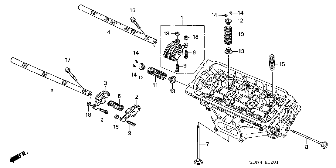 E  1201 VALVE - ROCKER ARM (FR.) (V6)
