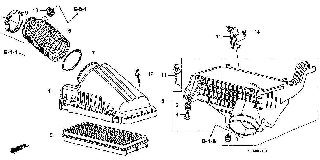 B  0101 AIR CLEANER (V6)
