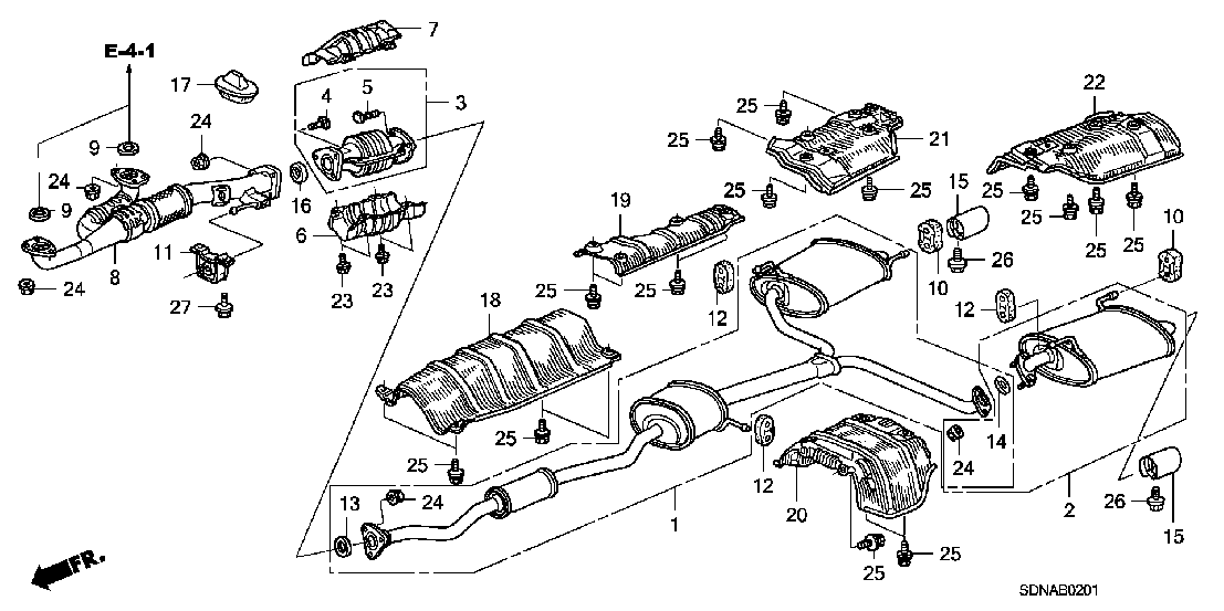 B  0201 EXHAUST PIPE (V6)
