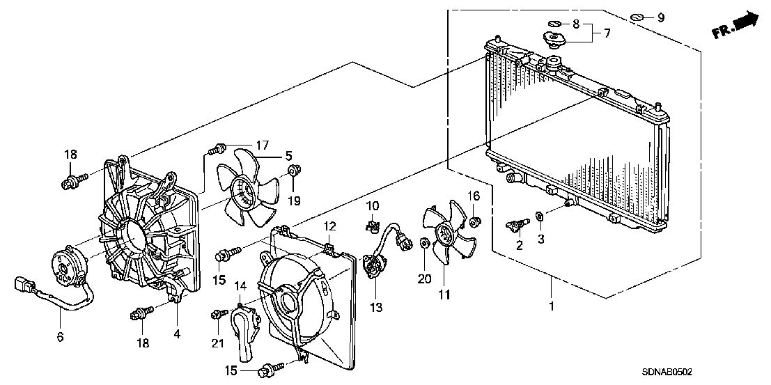 B  0502 RADIATOR (V6) (DENSO)
