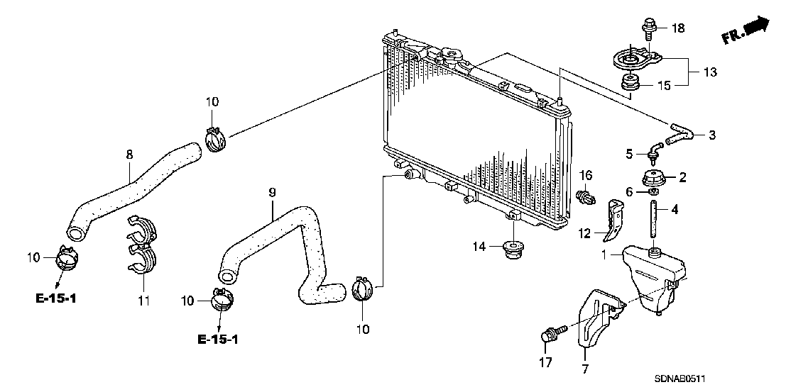 B  0511 RADIATOR HOSE (V6)

