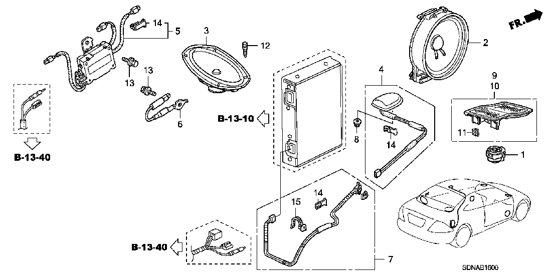B  16 RADIO ANTENNA - SPEAKER
