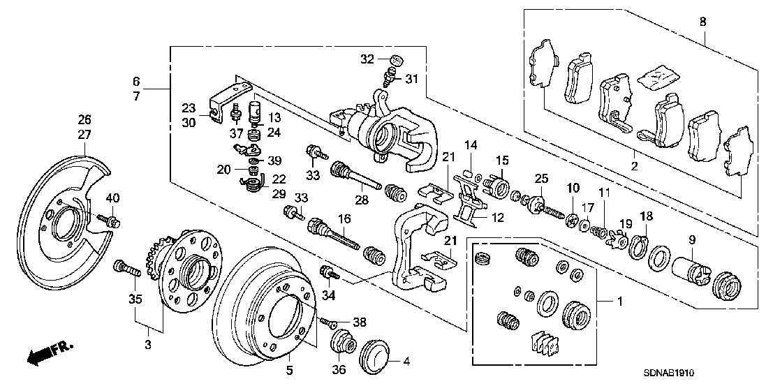 B  1910 REAR BRAKE (DISK)
