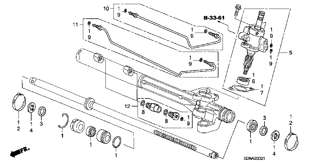 B  3321 P.S. GEAR BOX COMPONENTS (V6)
