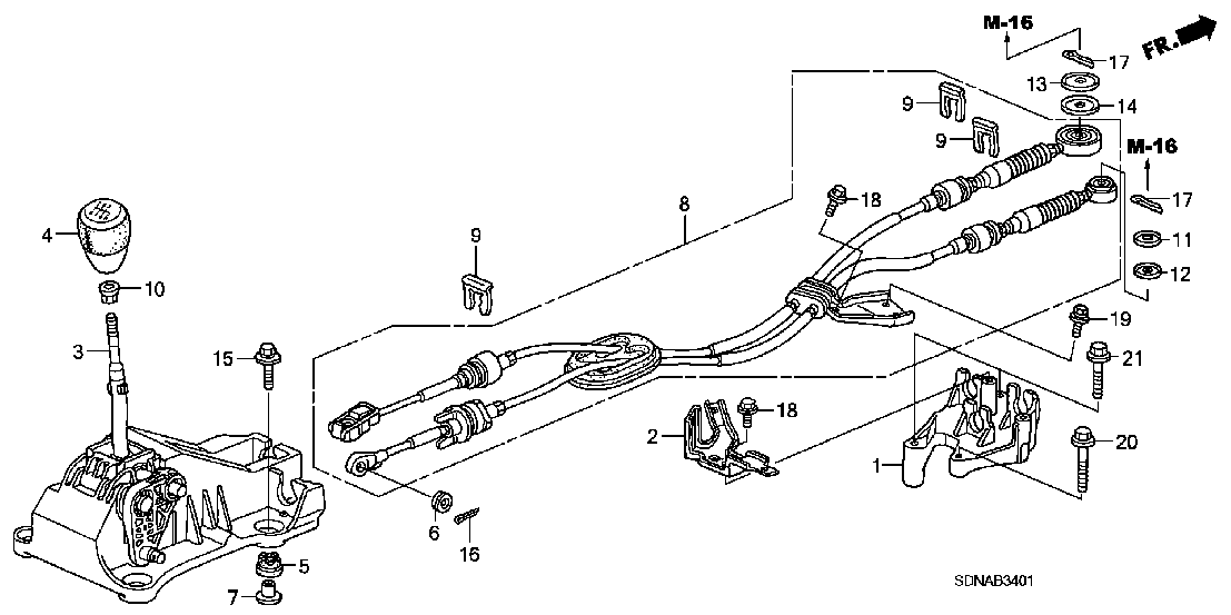 B  3401 SHIFT LEVER (V6)
