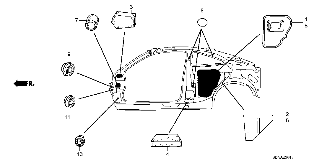 B  3613 GROMMET (SIDE)
