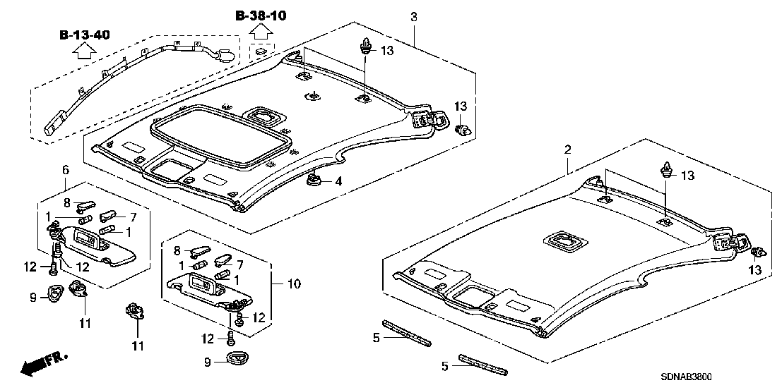 B  38 ROOF LINING
