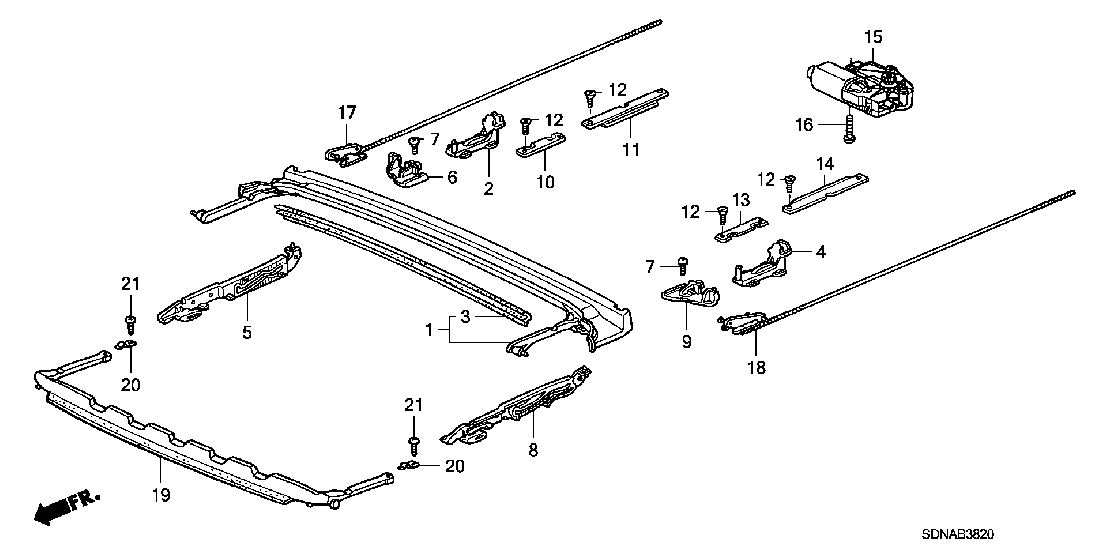 B  3820 ROOF SLIDE COMPONENTS
