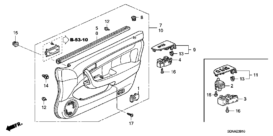 B  3910 FRONT DOOR LINING
