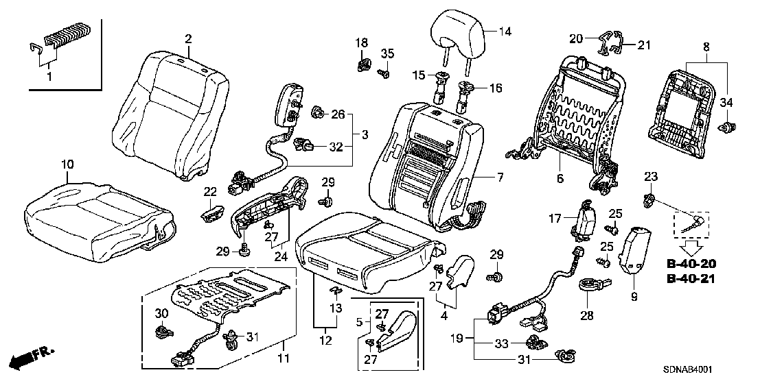 B  4001 FRONT SEAT (R.)
