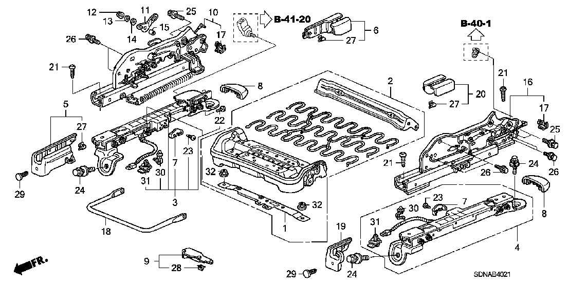 B  4021 FRONT SEAT COMPONENTS (R.) (2)
